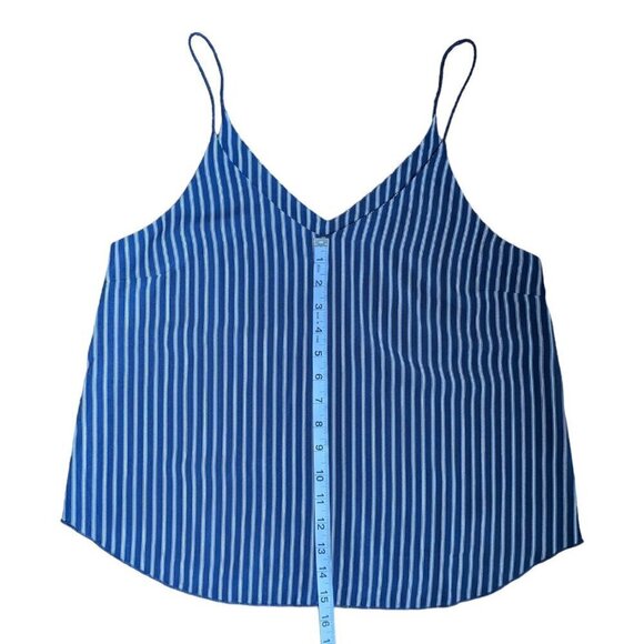 Forever 21 Navy Blue V-Neck Tank Top, Orange/White Stripes, Spaghetti  Straps - Picture 6 of 6